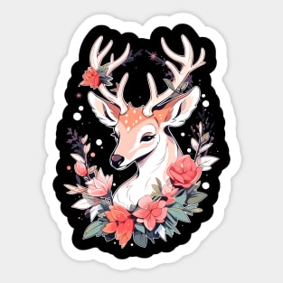 Cottagecore Deer Ugly Christmas Men Kids Women Christmas Sticker